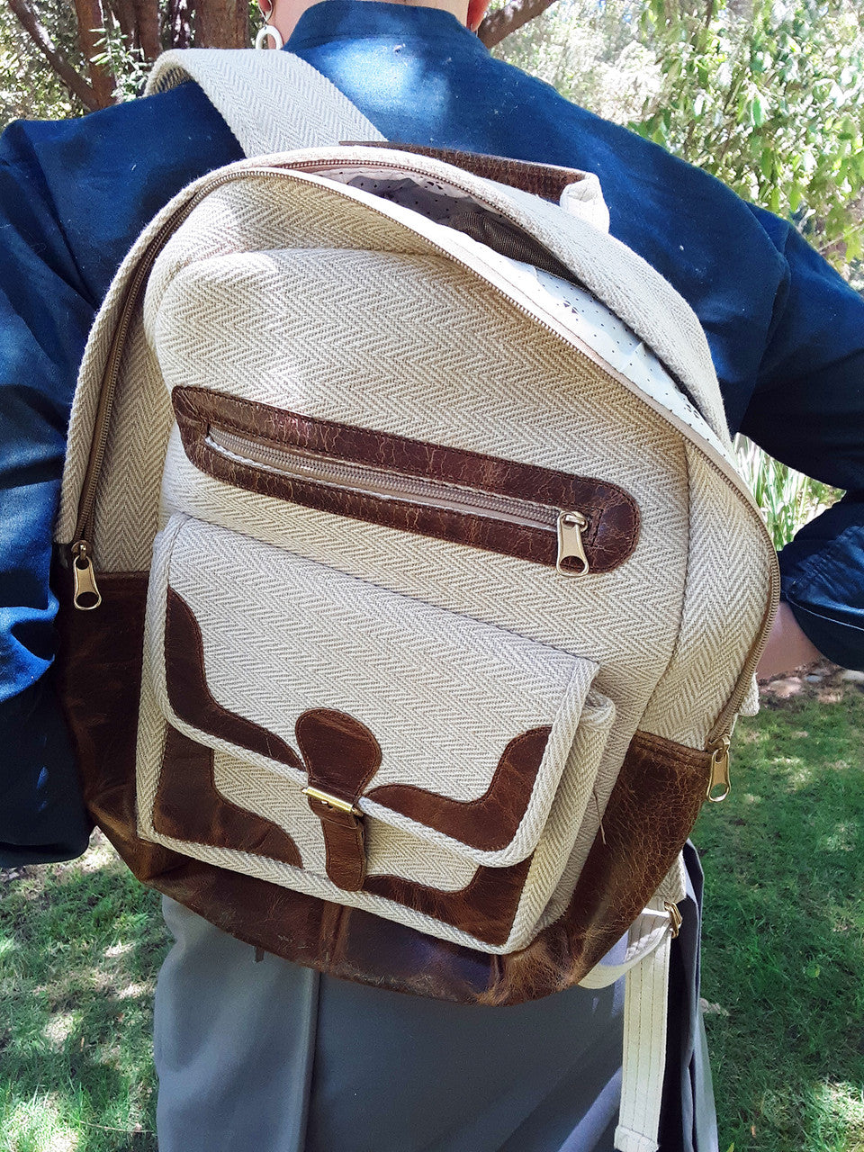 Backpack, Tan/ Leather
