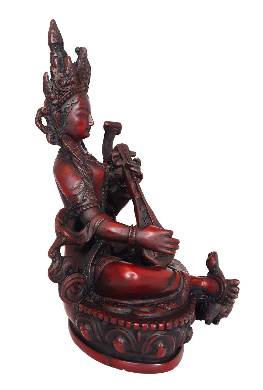 Saraswati Statue, Resin 8.25"