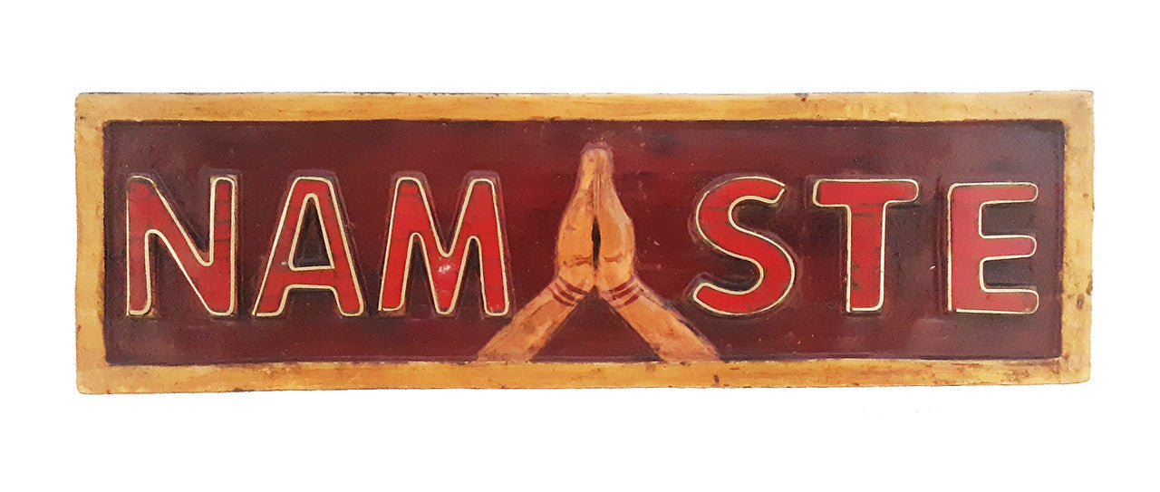 Namaste Sign, Red with Hands