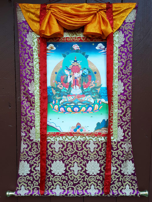 Red Chenrezig Yab-Yum Thangka 32"x42"