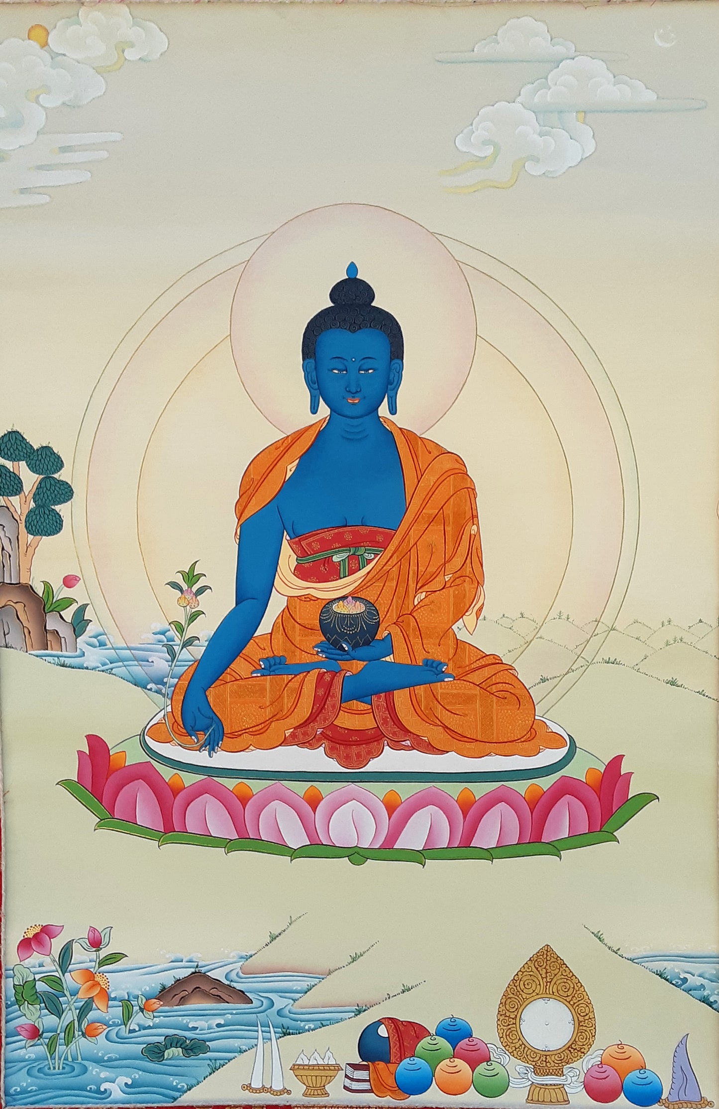 Medicine Buddha Thangka 31"x43"