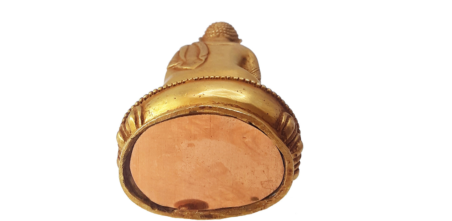 Amitabha Statue Gold Plated 3.25"