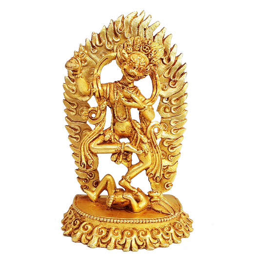 Lion-Faced Dakini Statue Gold Plated 3.75"