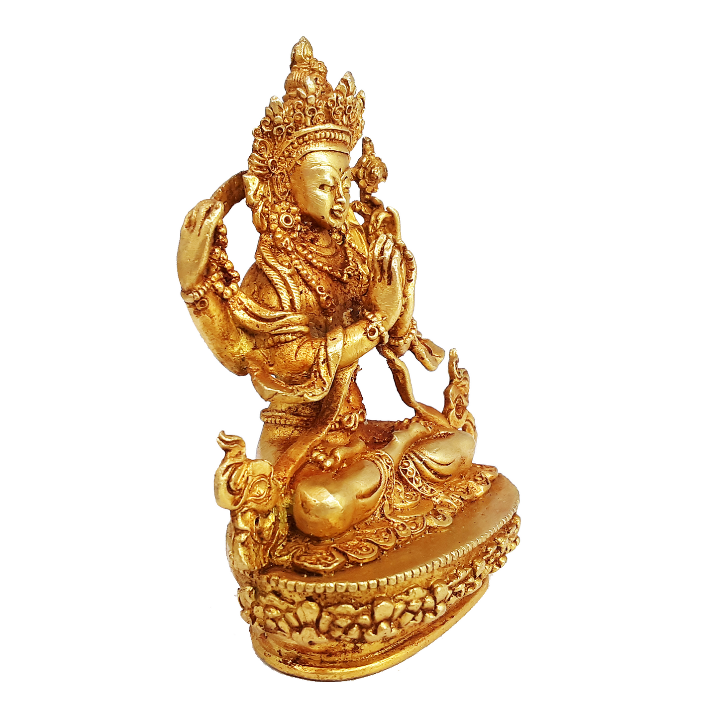 Chenrezig Statue Gold Plated 3.5"