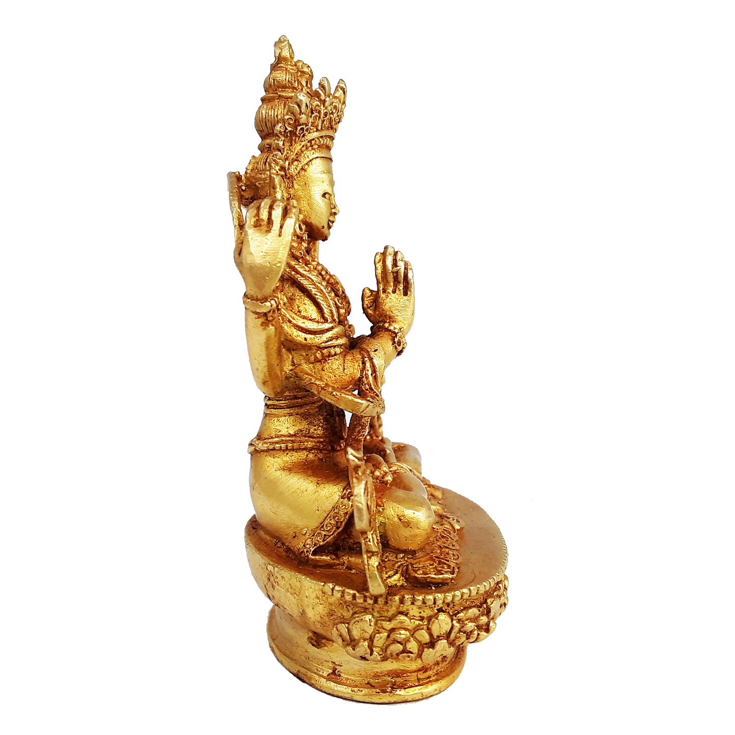 Chenrezig Statue Gold Plated 3.5"