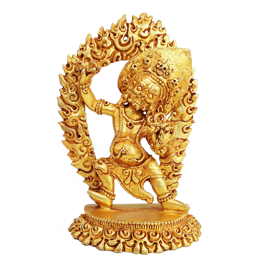 Vajrapani Statue Gold Plated 3.65"