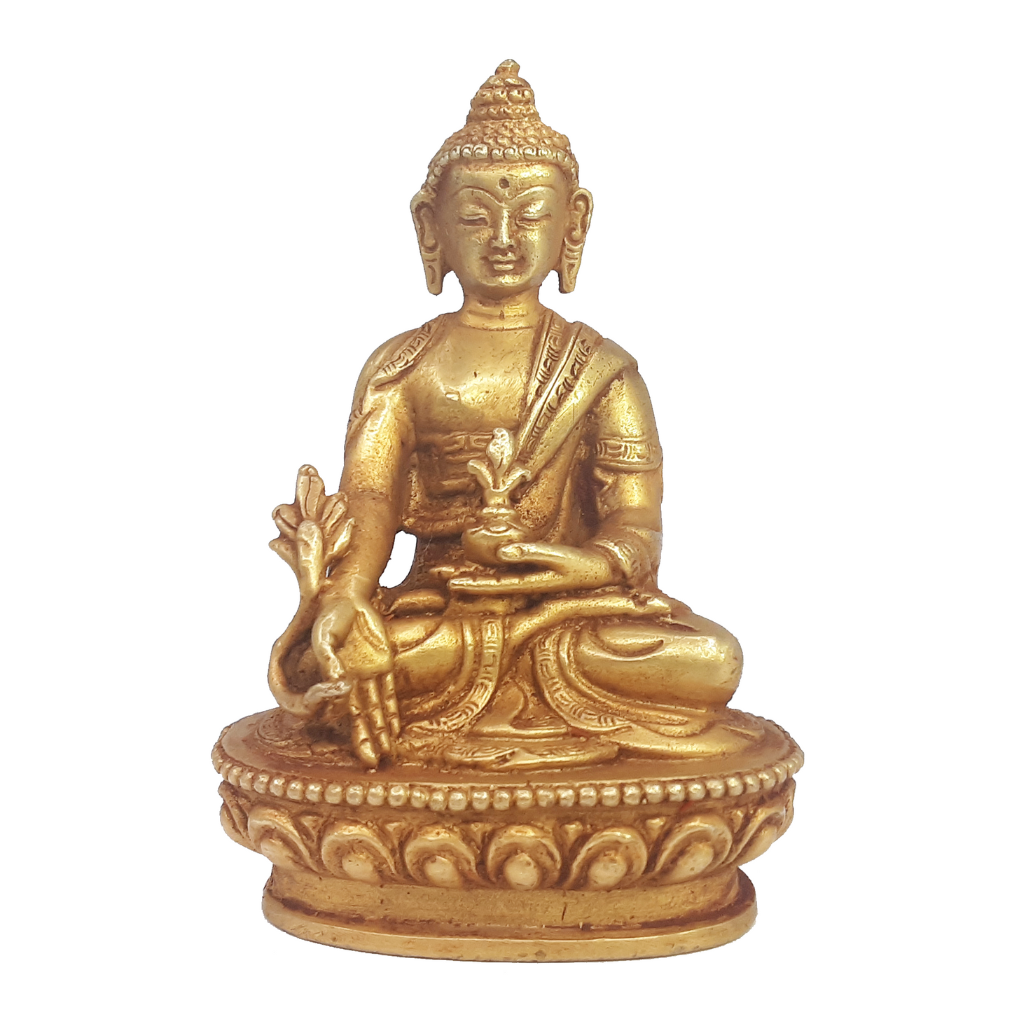 Medicine Buddha Statue Gold Plated 3.25"