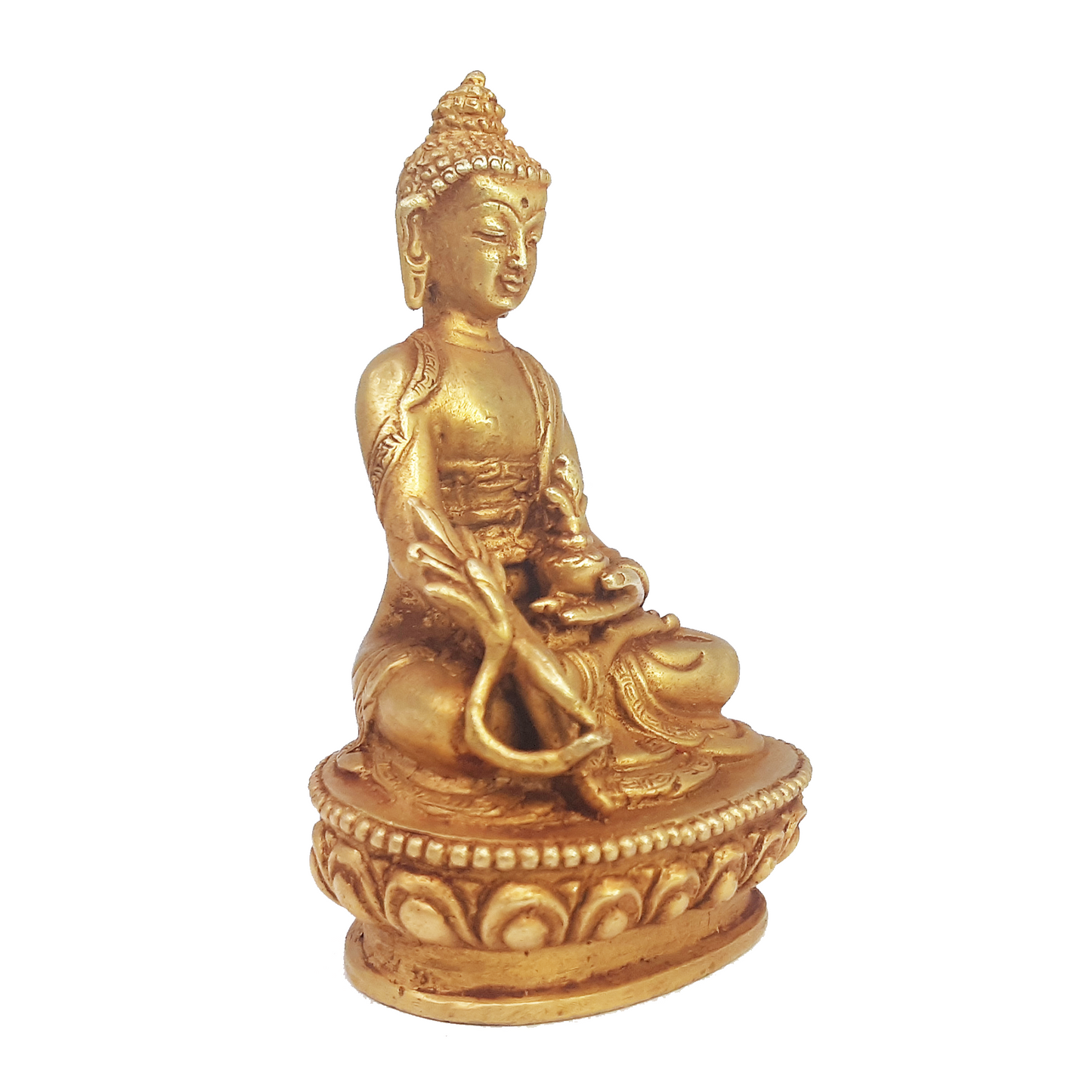 Medicine Buddha Statue Gold Plated 3.25"