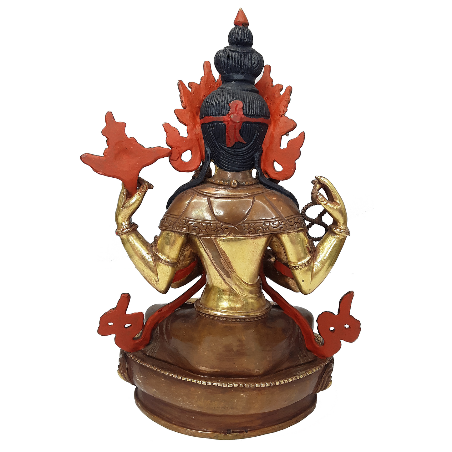 Chenrezig Statue Gold Plated  8.25"