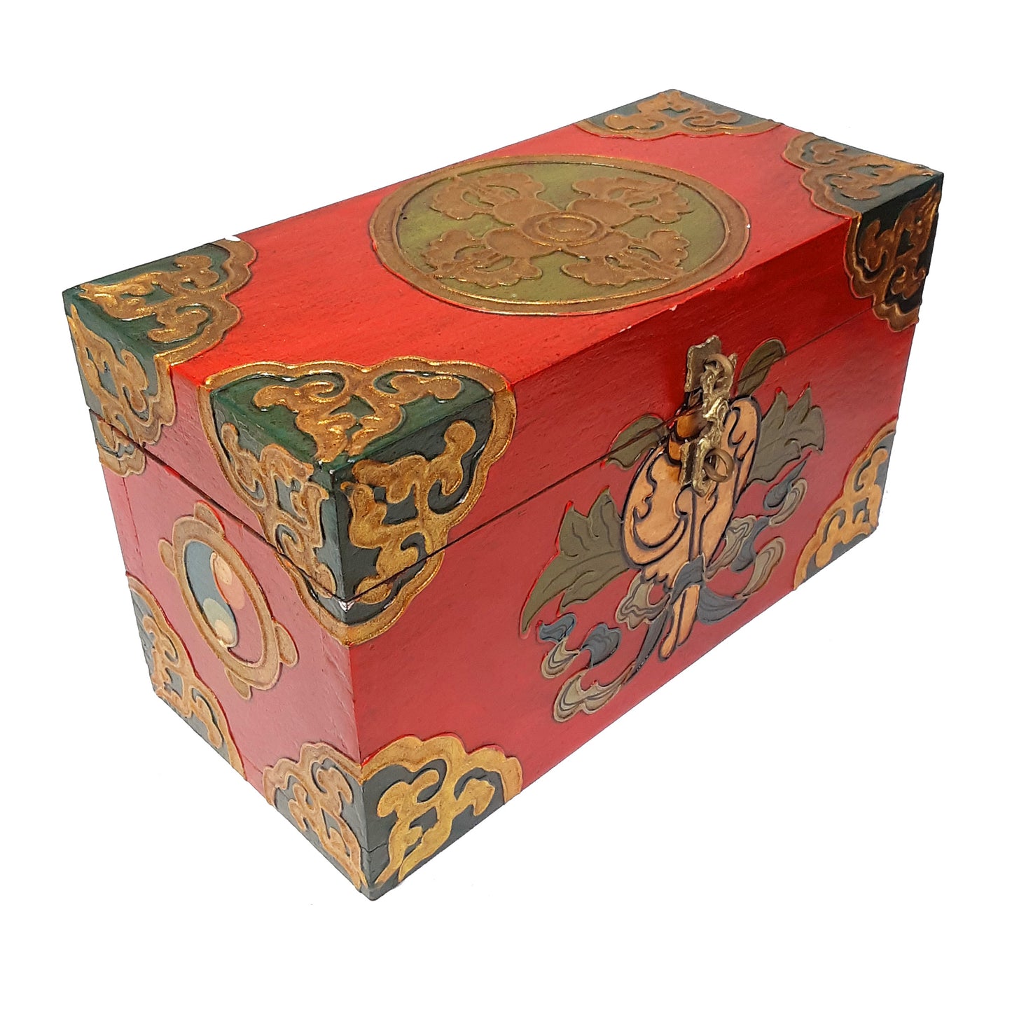 Double Dorje w/ Conch Treasure Box (Various Colors)