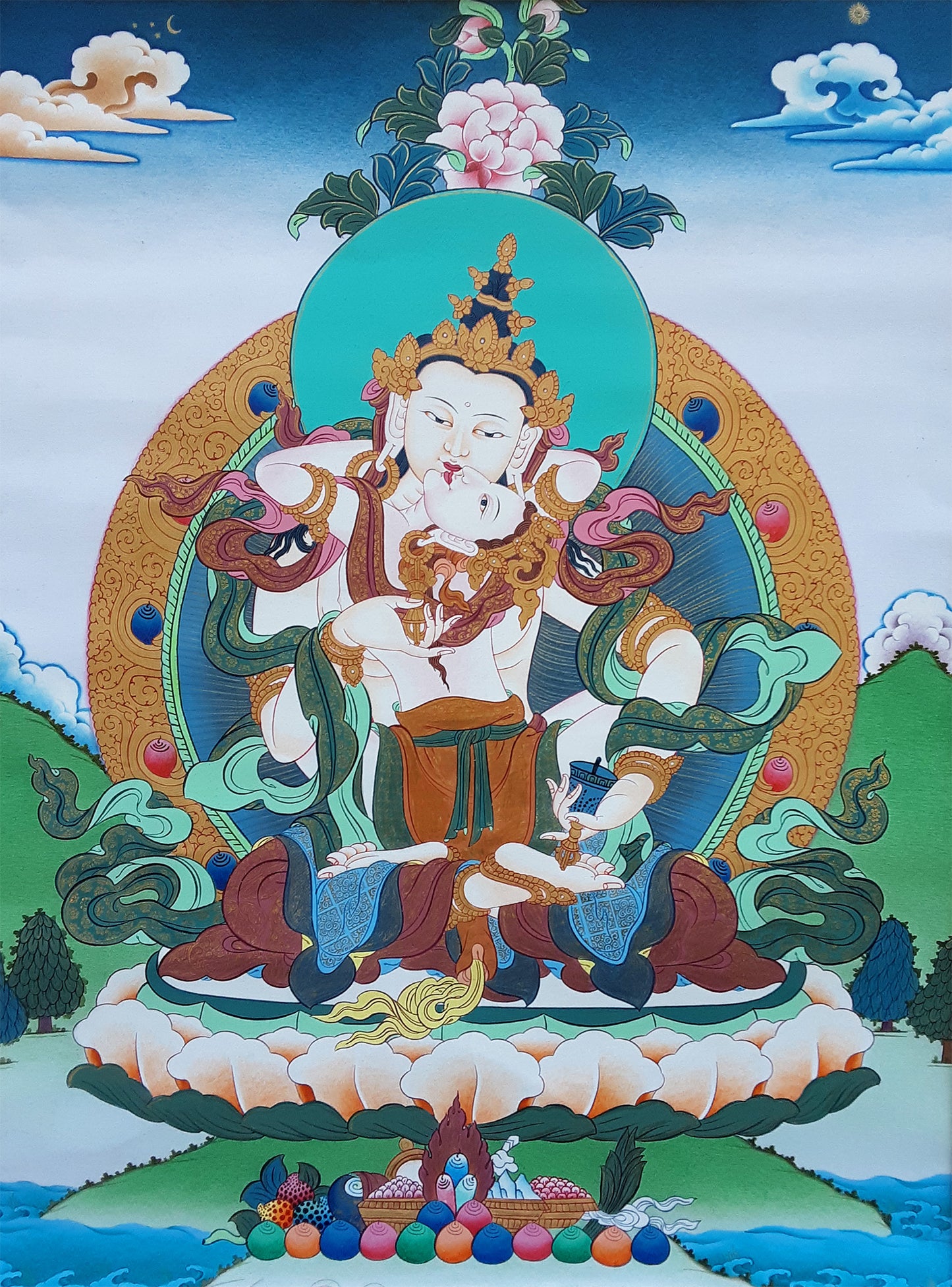 Vajrasattva Yabyum Thangka 31"x41"