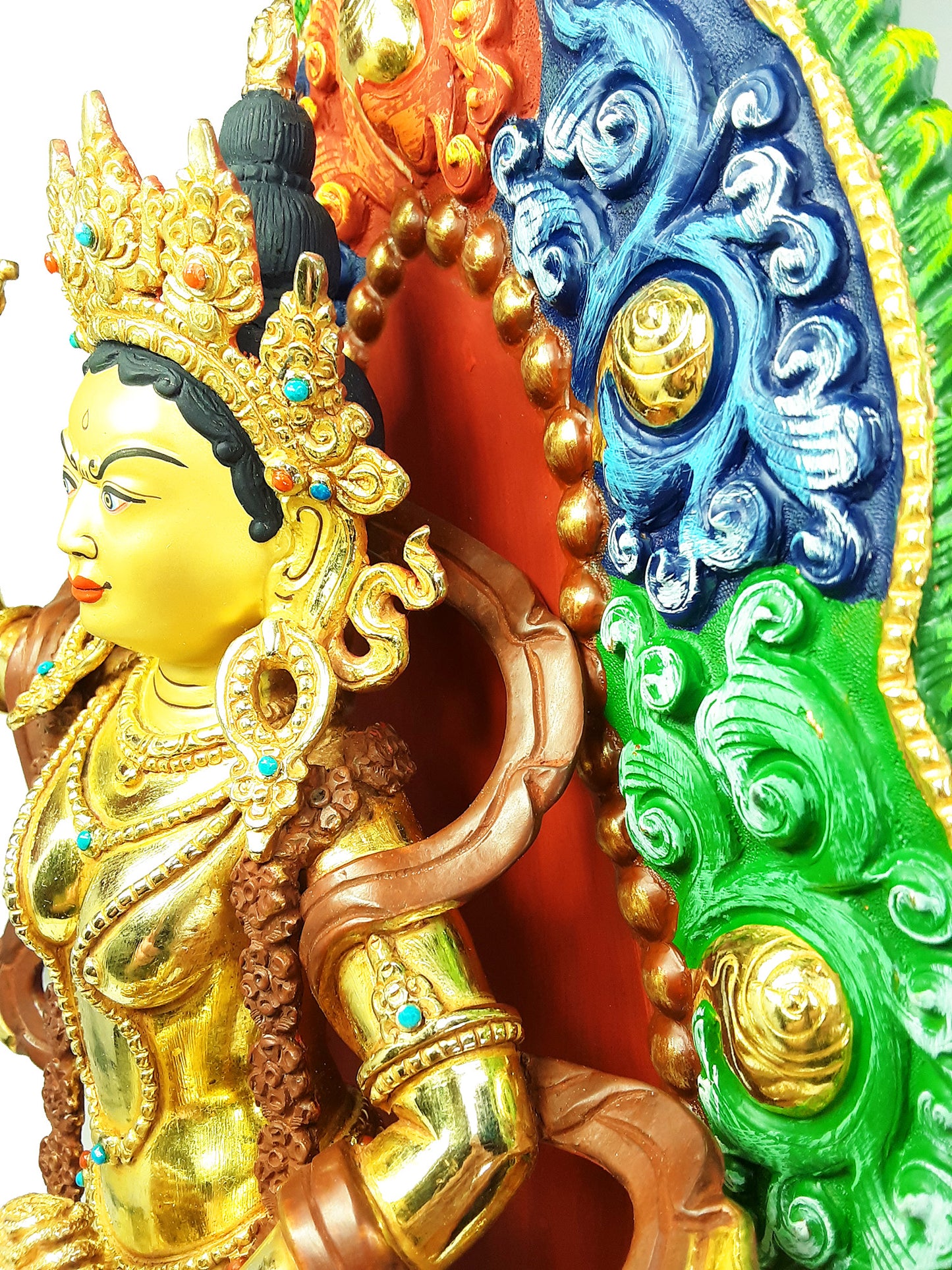 Yeshe Tsogyal Standing Statue Gold Plated 14.5"