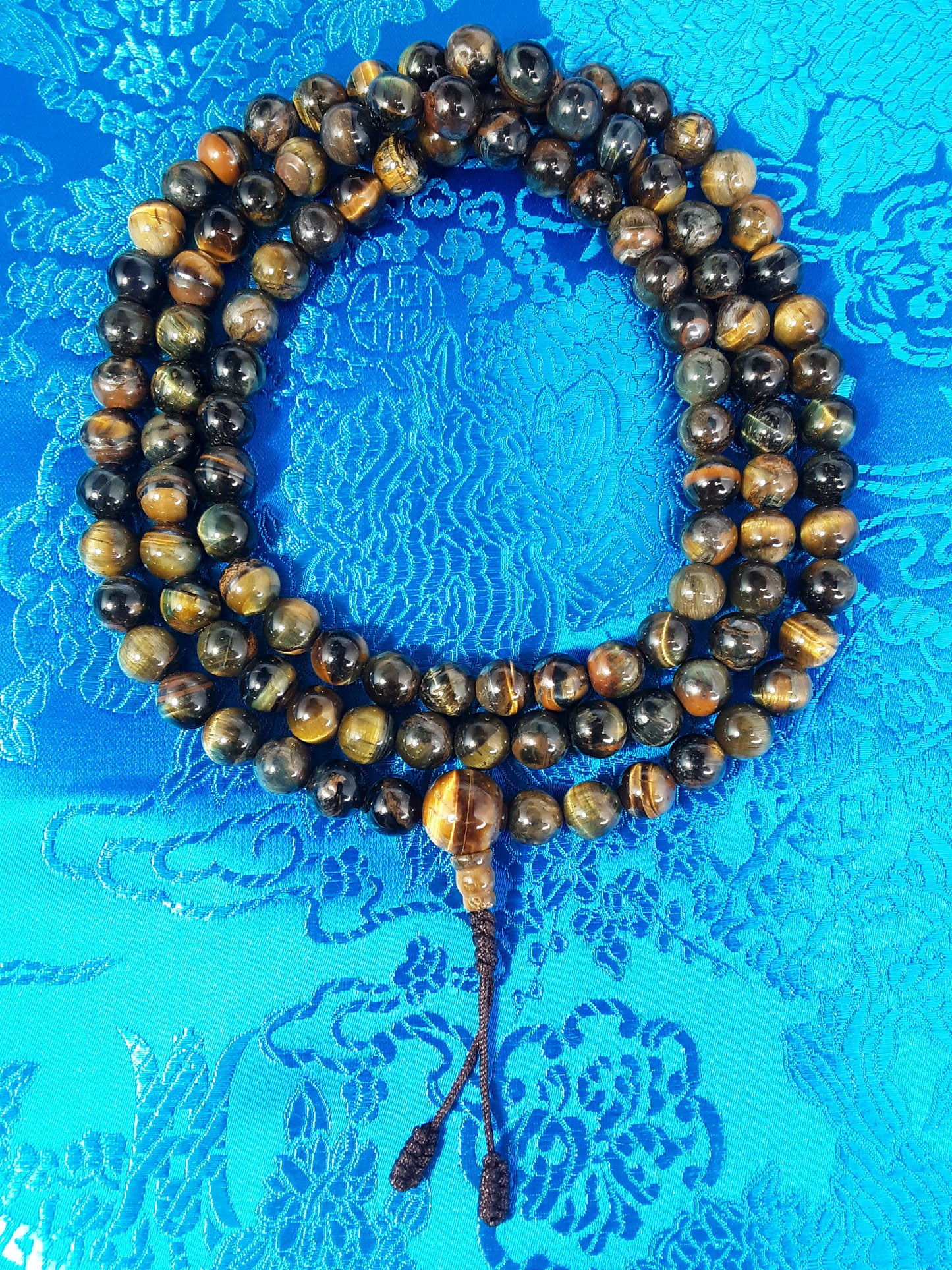 Tiger's Eye Mala, 8mm (Yellow and Black)