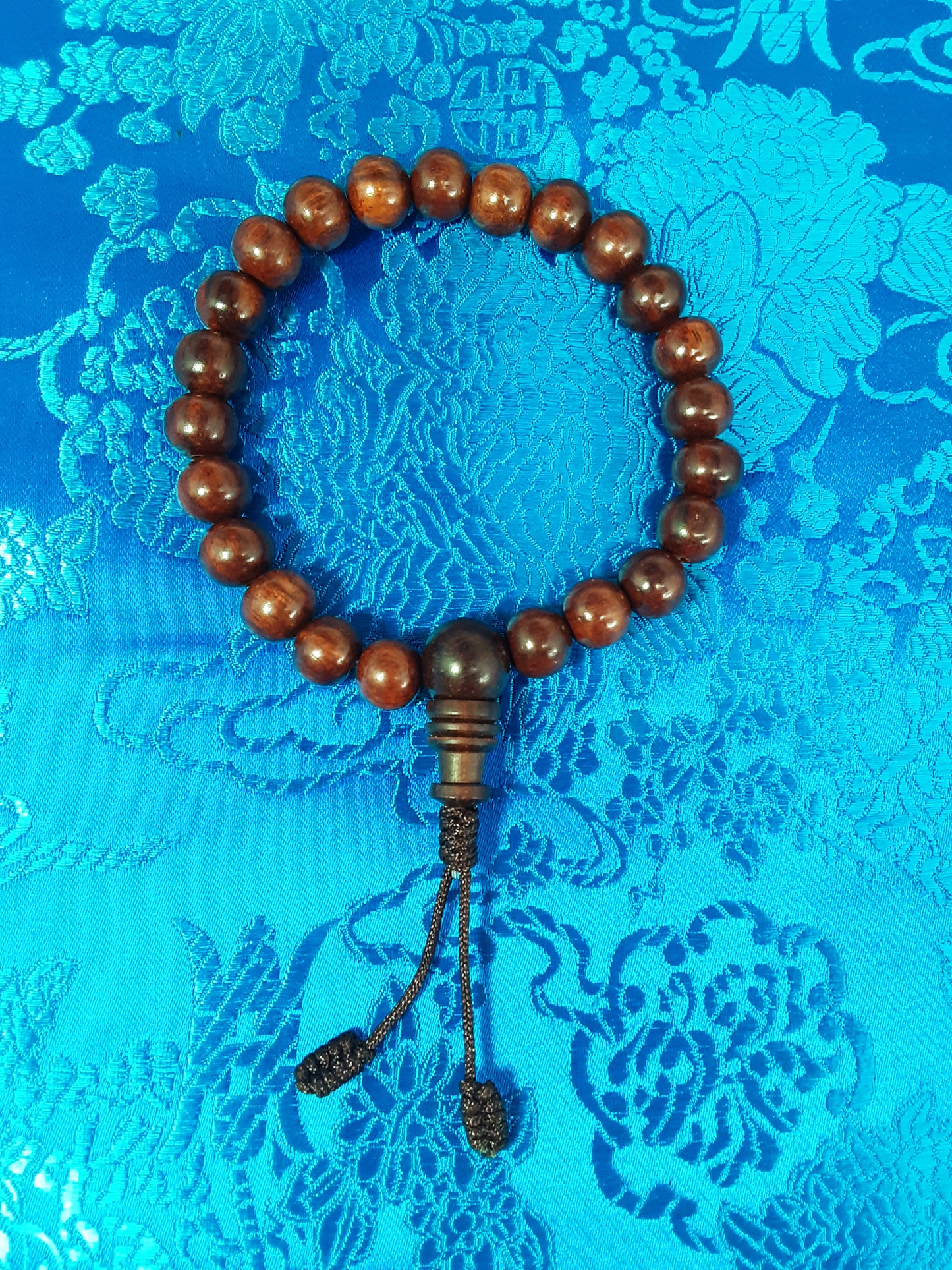 Rosewood Wrist Mala, 8mm (red or brown string)