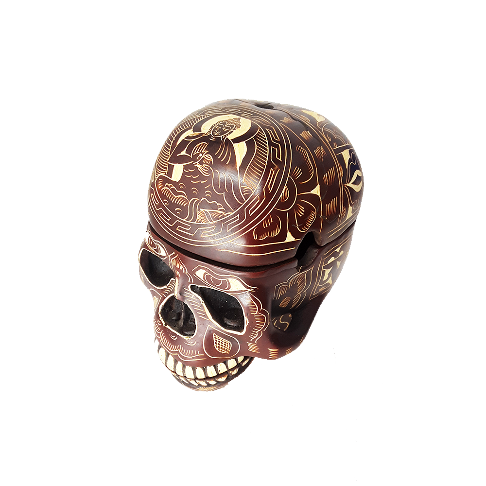 Opening Skull Statue Resin 5.25"