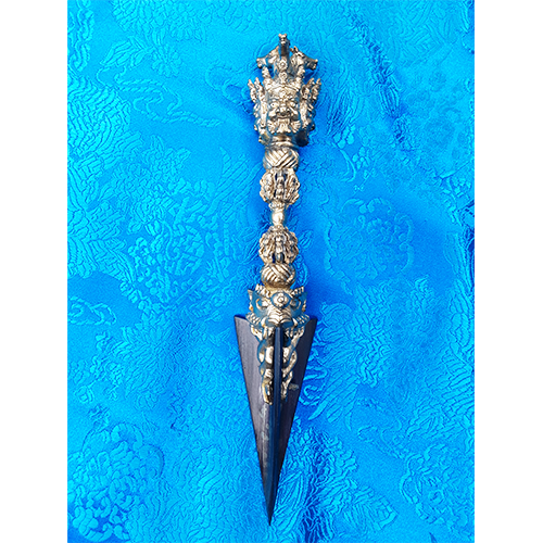 3 Horsehead Hayagriva Phurba 7" by Natsog Dorje (Steel-Meteorite Blade)