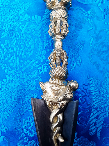 3 Horsehead Hayagriva Phurba 7" by Natsog Dorje (Steel-Meteorite Blade)