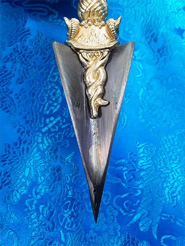 3 Horsehead Hayagriva Phurba 7" by Natsog Dorje (Steel-Meteorite Blade)