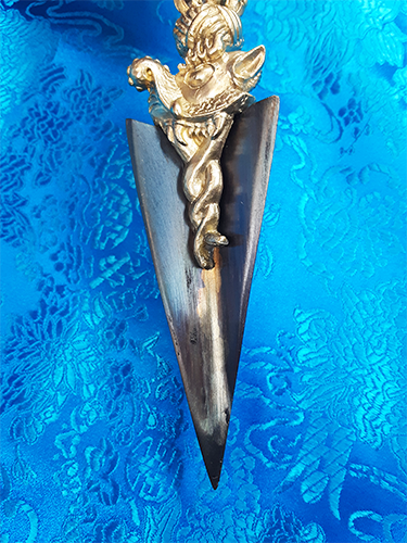 3 Horsehead Hayagriva Phurba 7" by Natsog Dorje (Steel-Meteorite Blade)