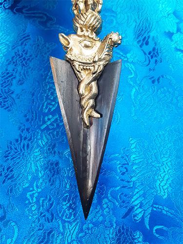 3 Horsehead Hayagriva Phurba 7" by Natsog Dorje (Steel-Meteorite Blade)