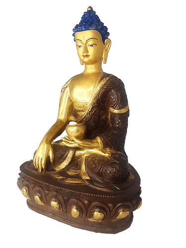 Shakyamuni Statue Gold Plated 13.75"