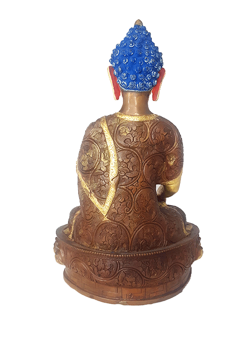Shakyamuni Statue Gold Plated 13.75"