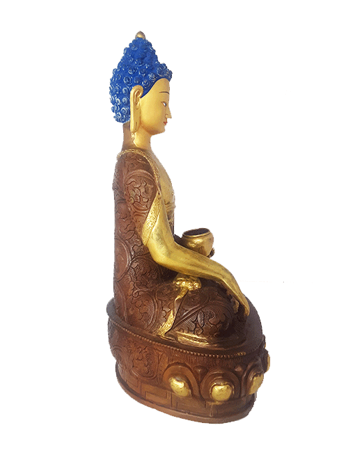 Shakyamuni Statue Gold Plated 13.75"