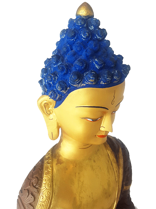 Shakyamuni Statue Gold Plated 13.75"