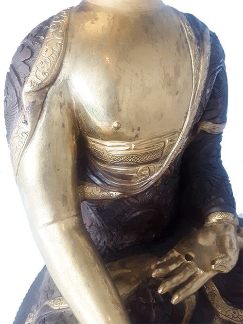 Shakyamuni Statue Gold Plated 13.75"