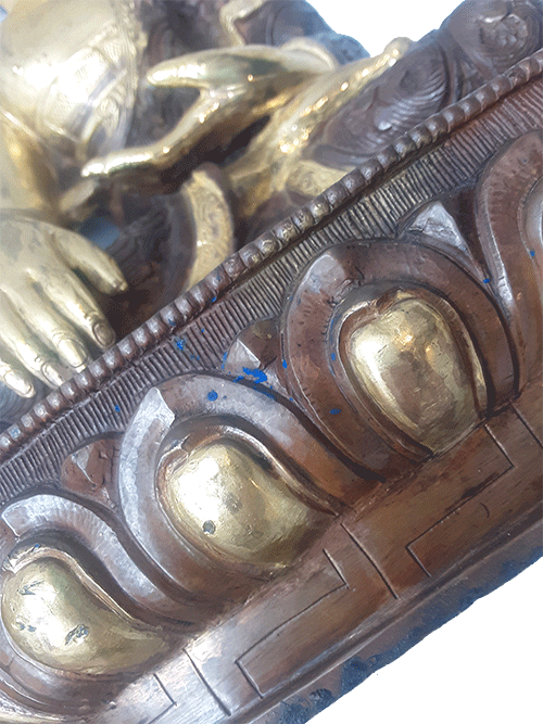 Shakyamuni Statue Gold Plated 13.75"