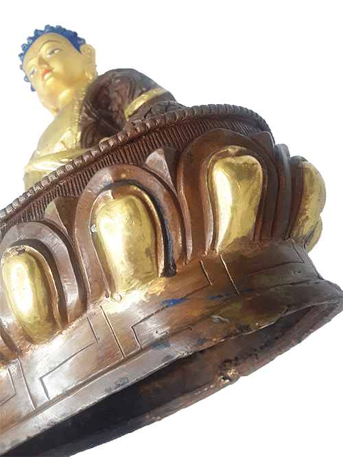Shakyamuni Statue Gold Plated 13.75"