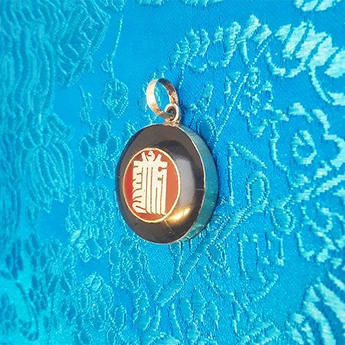 Silver Plated Kalachakra Coral Pendant (Various Stones)