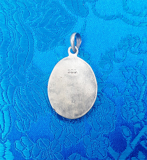 Silver Plated Kalachakra Coral Pendant (Various Stones)