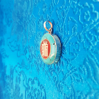Silver Plated Kalachakra Coral Pendant (Various Stones)