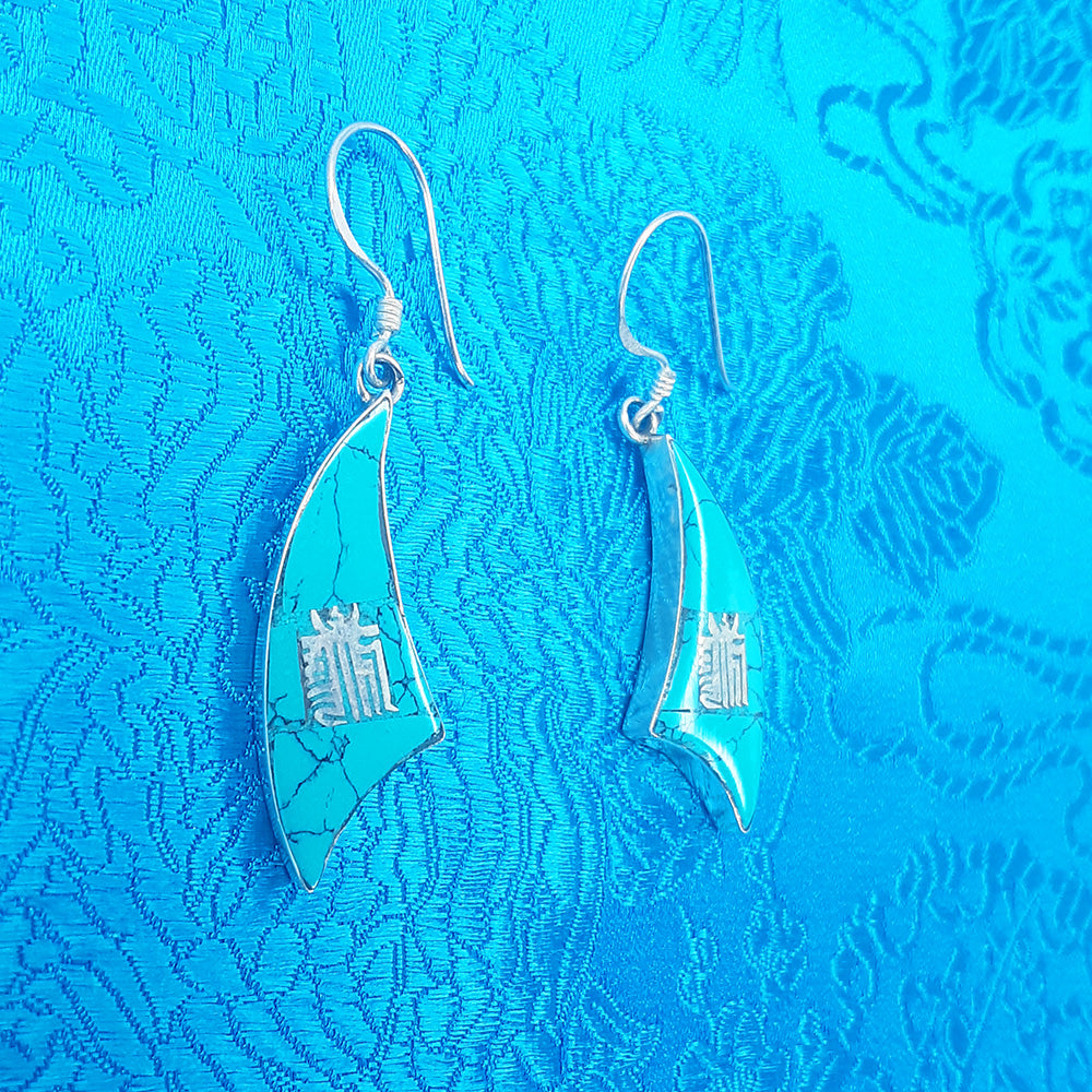 Turquoise Kalachakra Earrings