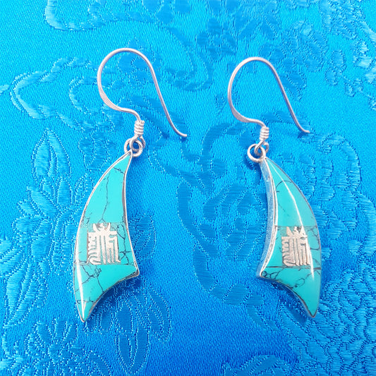 Turquoise Kalachakra Earrings