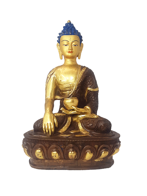 Shakyamuni Statue Gold Plated 13.75"