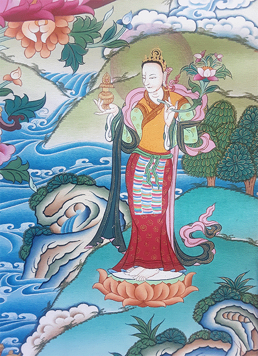 Guru Rinpoche with Dakinis Thangka 32"x45"