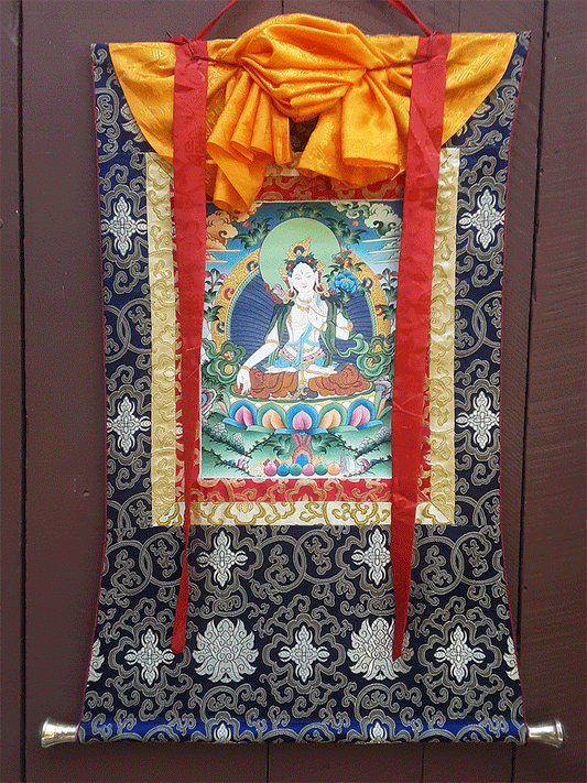 White Tara Thangka 25"x32"