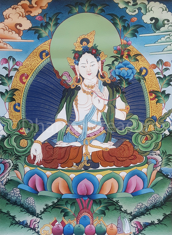 White Tara Thangka 25"x32"