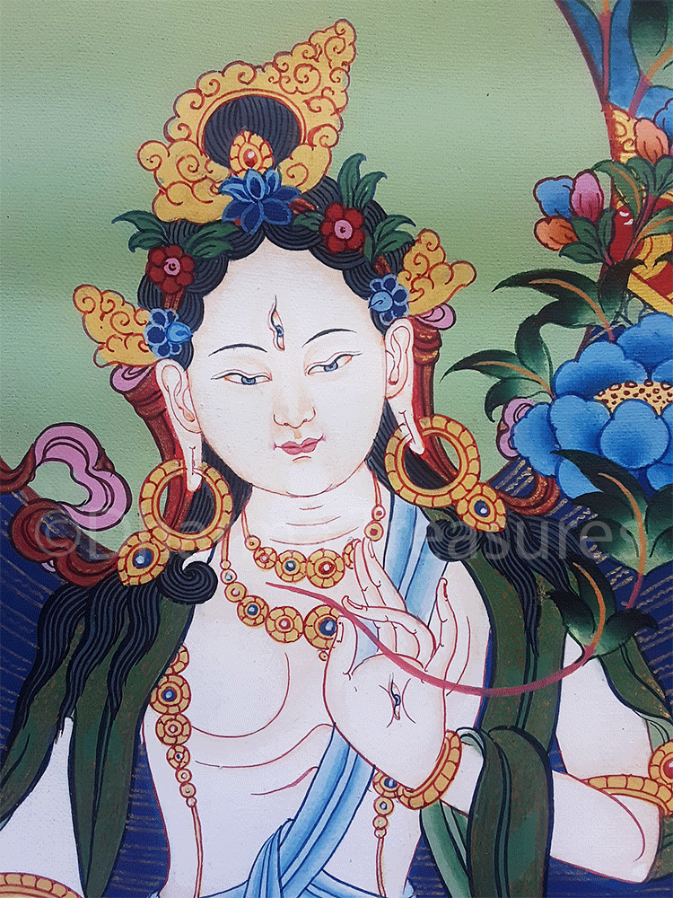 White Tara Thangka 25"x32"