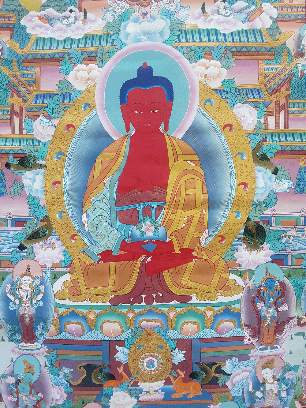 Amitabha Pure Land Thangka 45"x63"