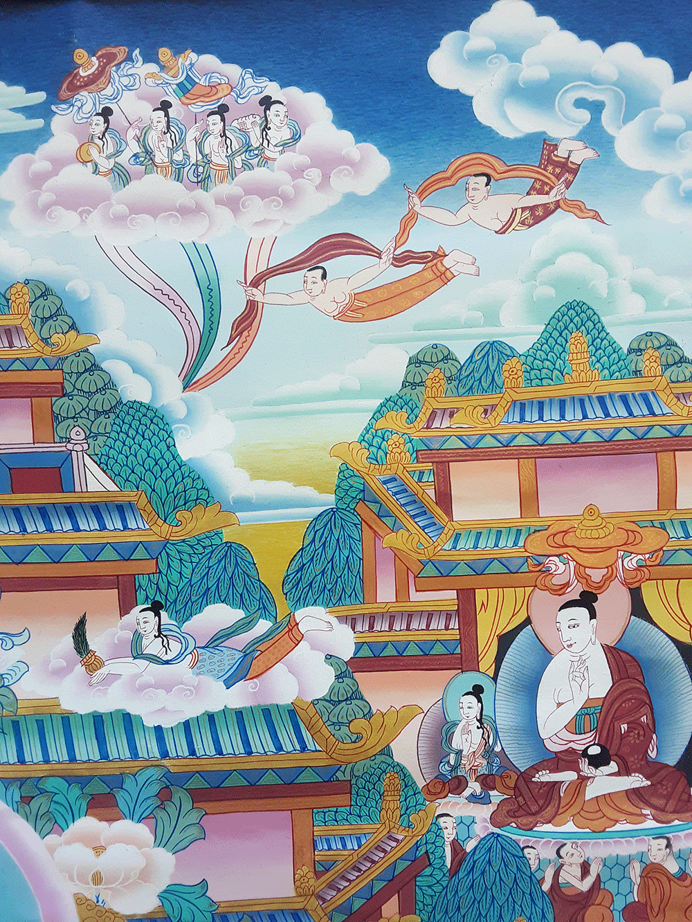 Amitabha Pure Land Thangka 45"x63"