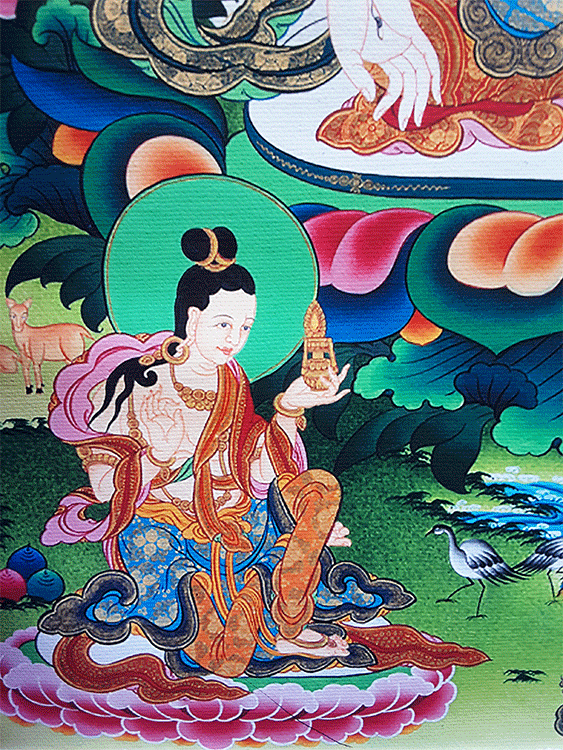 White Tara Print Thangka 28"x36"