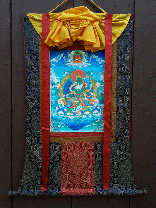 Green Tara Print Thangka 28"x36"