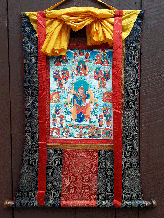 Guru Rinpoche Sampa Lhundrupma Print Thangka 28"x36"