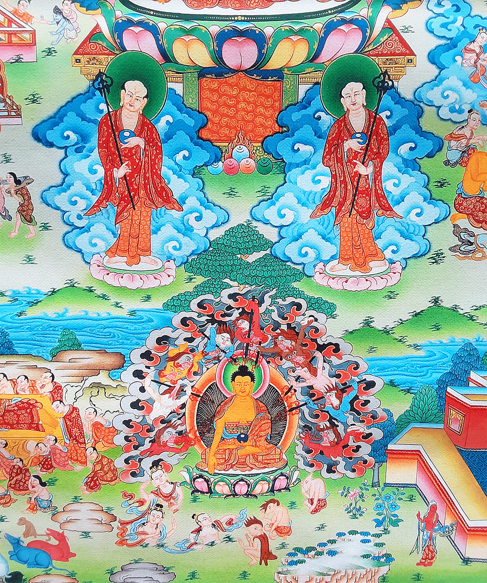 Life of Buddha Print Thangka 36"x48"