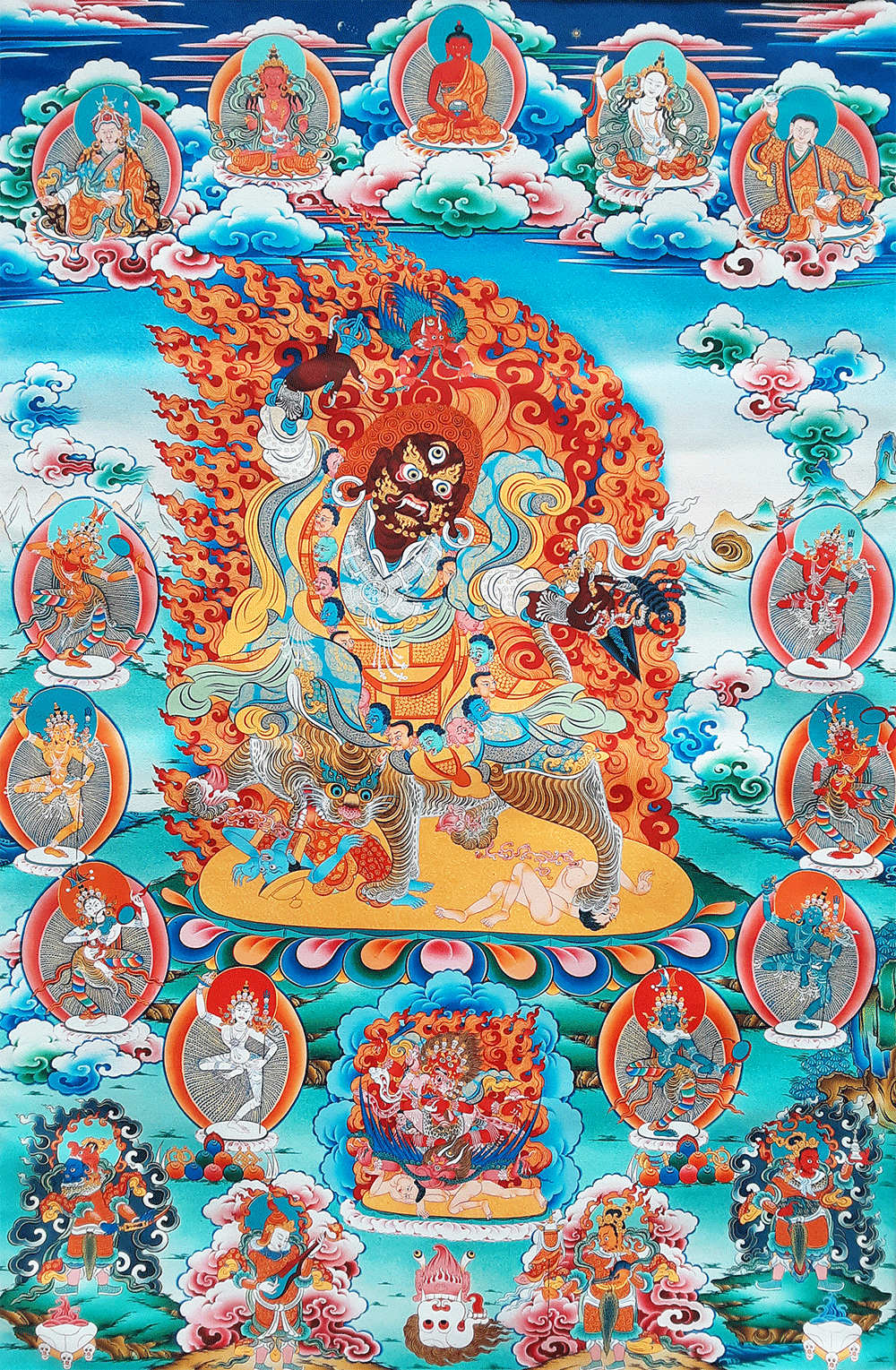 Dorje Drolo with Retinue Print Thangka 36"x48"