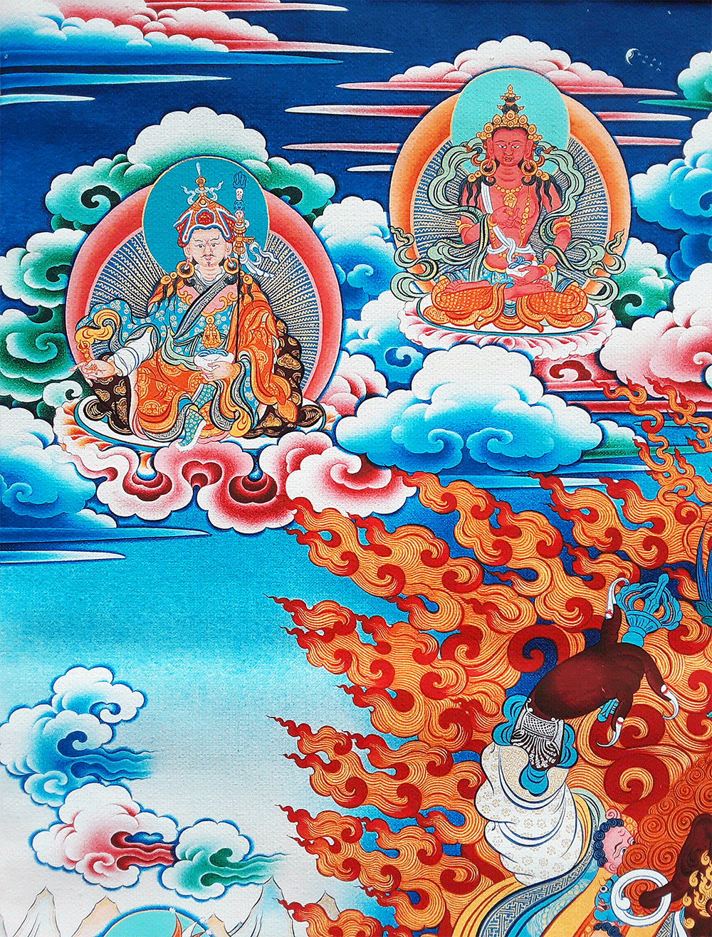 Dorje Drolo with Retinue Print Thangka 36"x48"