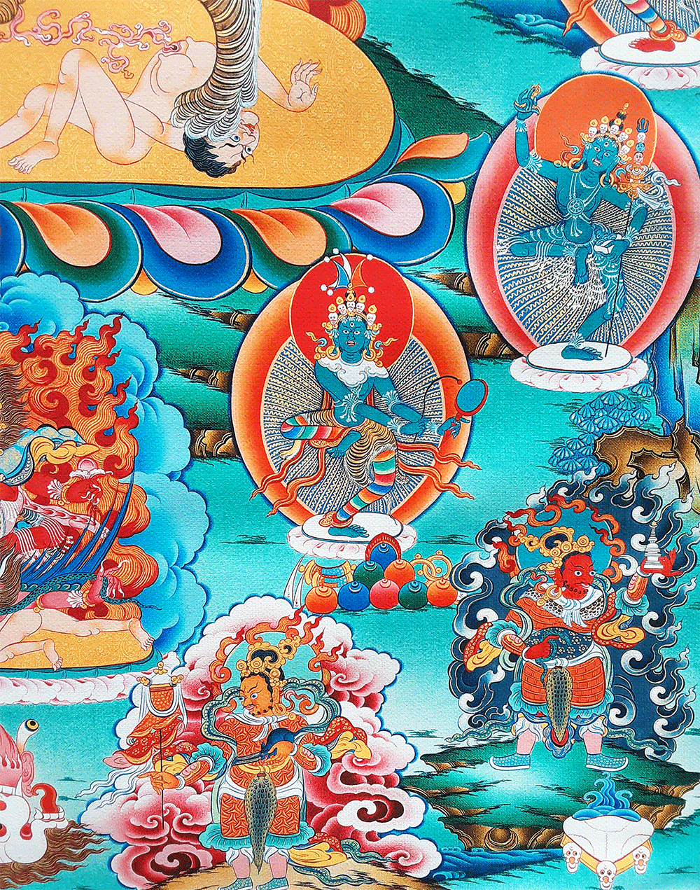 Dorje Drolo with Retinue Print Thangka 36"x48"